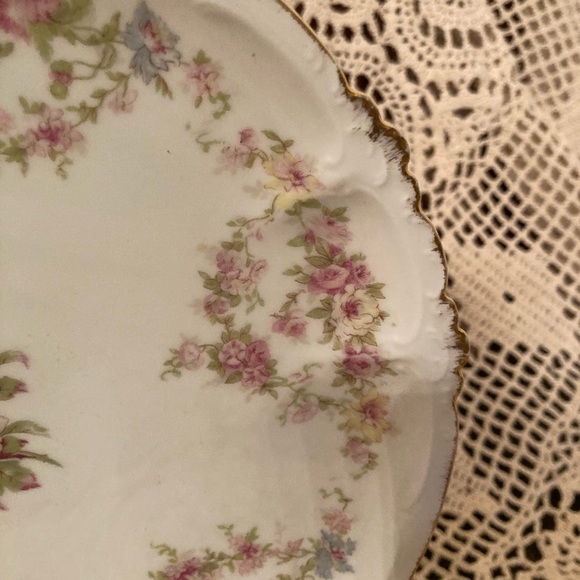 Pink Rose Floral Detail Plate - Bavaria, Vintage - Picture 6 of 14